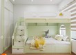Giường Tầng Gỗ MDF Xanh Nhạt Cho Bé Hiện Đại 