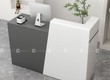 Quầy Lễ Tân Gỗ Công Nghiệp MDF Phối Trắng Nhỏ Gọn, Hiện Đại 