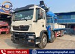 Xe tải Howo 4 chân gắn cẩu 20 tấn cabin TX350 