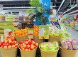 Giỏ trưng trái cây siêu thi đan dây nhựa tròn 