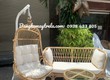 Set bàn ghế mây kèm xích đu treo phòng khách 