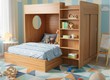 Giường Tầng Gỗ MDF Màu Xoan Đào Hiện Đại Cho Phòng Bé 
