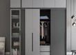 Tủ Quần Áo MDF Cánh Lùa Màu Xám Hiện Đại Cho Phòng Ngủ 