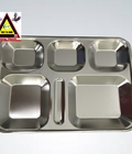 Khay cơm inox, Khay cơm inox 5 ngăn 304 cao cấp Hàn Quốc 