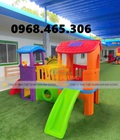 Nhà khối cầu trượt nhựa nhập khẩu dành cho trẻ em 