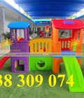 Nhà leo cầu trượt trẻ em,Bộ nhà leo cầu trượt 2 khối đa năng 