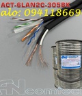 Cáp mạng liền nguồn Cat6 UTP   2C lõi đồng liền nguồn ANCOMTECK mã ACT-6LAN2C-305BK 