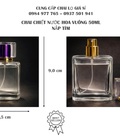 Sỉ chai thủy tinh chiết nước hoa vuông 50ml - Nắp tím 
