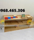 Kệ gỗ cao su mầm non, kệ gỗ 3 tầng mầm non 