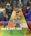 Bàn chơi lego cho bé, bàn lego trẻ em bằng gỗ 