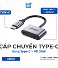 Cáp chuyển Type-C sang Type-C và Audio hỗ trợ PD 30W 