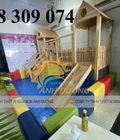 Cầu trượt gỗ liên hoàn trẻ em, thang leo cầu trượt gỗ trẻ em Cầu trượt gỗ liên hoàn trẻ em, thang leo cầu trượt gỗ trẻ em