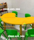 Bàn vòng cung mầm non, bàn bán nguyệt cho bé mầm non 