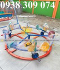 Đu quay trên ray 6 ngựa dành cho trẻ em, đu quay đạp chân trên ray mầm non 