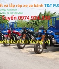 Bán xe 3 bánh, xe ba gác  chở hàng Nam Định FUSHDA giá rẻ sập sàn 