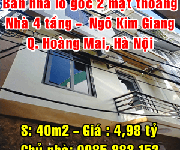 9 Bán nhà lô góc 2 mặt thoáng mặt ngõ Kim Giang, Quận Hoàng Mai, 40m2 giá 4,98 tỷ