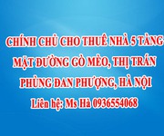 Chính chủ cho thuê nhà 5 tầng mặt đường gò mèo, thị trấn phùng, đan phượng, hà nội