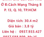 Chính chủ cần bán nhà ở đường cách mạng tháng 8 , phường 13, quận 10, tp.hcm