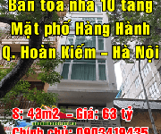 5 Bán nhà mặt phố Hàng Hành, Phường Hàng Trống, Quận Hoàn Kiếm, 43m2 giá 63 tỷ