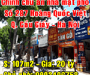 6 Chính chủ bán nhà mặt Phố 287 Hoàng Quốc Việt, Quận Cầu Giấy, 107m2 giá 20 tỷ