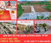 Cần bán nhanh lô đất 2 mặt tiền giá 565tr gần Ub phường Hòa Nghĩa Q Dương Kinh.