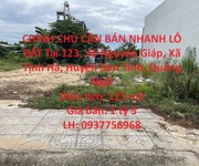 Chính chủ cần bán nhanh lô đất tại 123 võ nguyên giáp, xã tịnh hà, huyện sơn tịnh, quảng ngãi