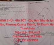 Đất chính chủ - giá tốt - cần bán nhanh tại phường quảng thành, tp thanh hóa