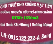 Chính chủ cho thuê kho xưởng mặt tiền đường nguyễn hữu trí-bình chánh