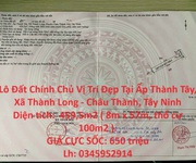 Lô đất chính chủ vị trí đẹp tại ấp thành tây, xã thành long - châu thành, tây ninh