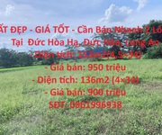 Đất đẹp - giá tốt - cần bán nhanh 2 lô đất tại  đức hòa hạ, đức hòa, long an