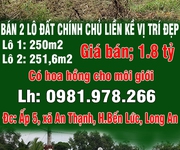 Bán 2 lô đất chính chủ liền kề vị trí đẹp