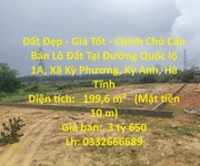 Đất đẹp - giá tốt - chính chủ cần bán lô đất tại đường quốc lộ 1a, xã kỳ phương, kỳ anh, hà tĩnh