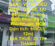 Cho thuê mặt bằng vị trí siêu đẹp - giá rẻ tại 55 thích quảng đức- phường 4 - phú nhuận, hcm