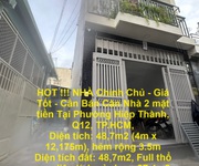 Hot     nhà chính chủ - giá tốt - cần bán căn nhà 2 mặt tiền tại phường hiệp thành, q12, tp.hcm,