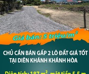 Chủ cần bán gấp 2 lô đất giá tốt tại diên khánh khánh hòa