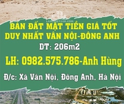 Chính chủ bán đất mặt tiền giá tốt duy nhất vân nội-đông anh