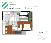 Bán Urban Green 2pngu 65m2, tầng 9, view nội khu, 4ty337