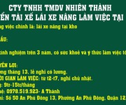 Cty tnhh tmdv nhiên thành- tuyển tài xế lái xe nâng làm việc tại kho