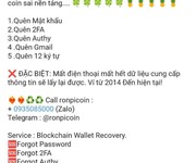 Dịch vụ : nhận khôi phục crypto, ví blockchain,tất cả các vấn đề liên quan đến ví, chuyển coin