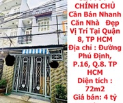 Giá tốt - chính chủ bán nhanh căn nhà   đẹp vị trí tại quận 8, tp hcm