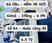 Gần aeon mall - hxh - 60m2 - 3 tầng - 6pn - sổ a4 hoàn công đủ giá nhỉnh 6 tỷ