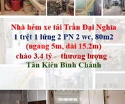 2 Nhà hẻm xe tải trần đại nghĩa, bình chánh 2 tầng, 76m2, giá 3,2 tỷ