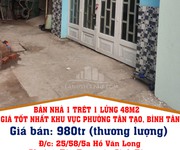 Bán nhà 1 trêt 1 lửng 48m2 giá tốt nhất khu vực phường tân tạo, bình t