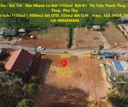 Đất chính chủ - giá tốt - bán nhanh lô đất 1155m2  đất k1- thị trấn thanh thuỷ, huyện thanh thuỷ,