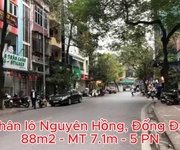 Bán nhà phân lô Nguyên Hồng, Đống Đa   88M    MẶT TIỀN 7.1M   Kinh doạnh   Ô TÔ Tránh