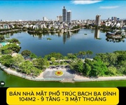 Bán tòa CHDV cao cấp mặt phố Trúc Bạch   Ba Đình   VIEW HỒ,   9 TẦNG   DT 120TR/tháng