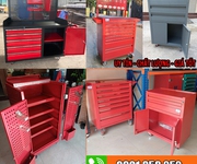 2 Xe đẩy dụng cụ 3 ngăn - màu đen, đỏ