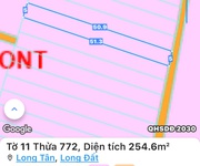 Nhanh tay vẹo lựa mặt tiền đường nhựa long tân  giá chỉ hơn 500tr