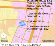 Chính chủ bán 4309m2 đất 2 mặt tiền đường đt 765, xã xuân tây, cẩm mỹ, đồng nai
