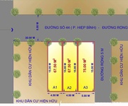 Mở bán 3 lô đất mặt tiền đường 44, hiệp bình chánh. dt 4,5x15. giá chỉ 6,75 tỷ tl